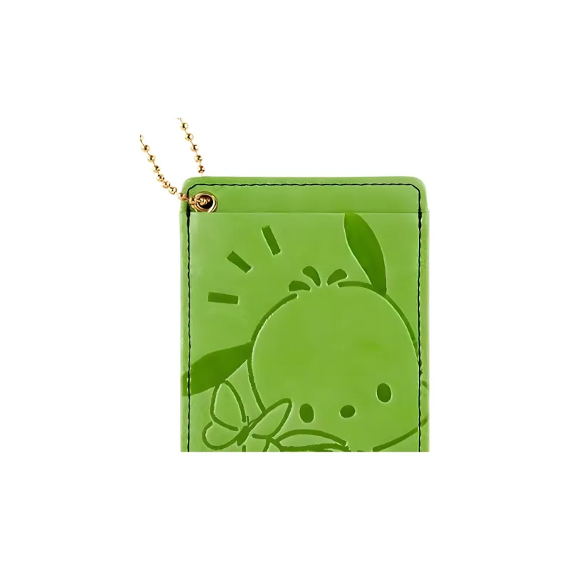 Sanrio Cow Leather Document Bag, Passport Holder, Card Holder Women's Green-3