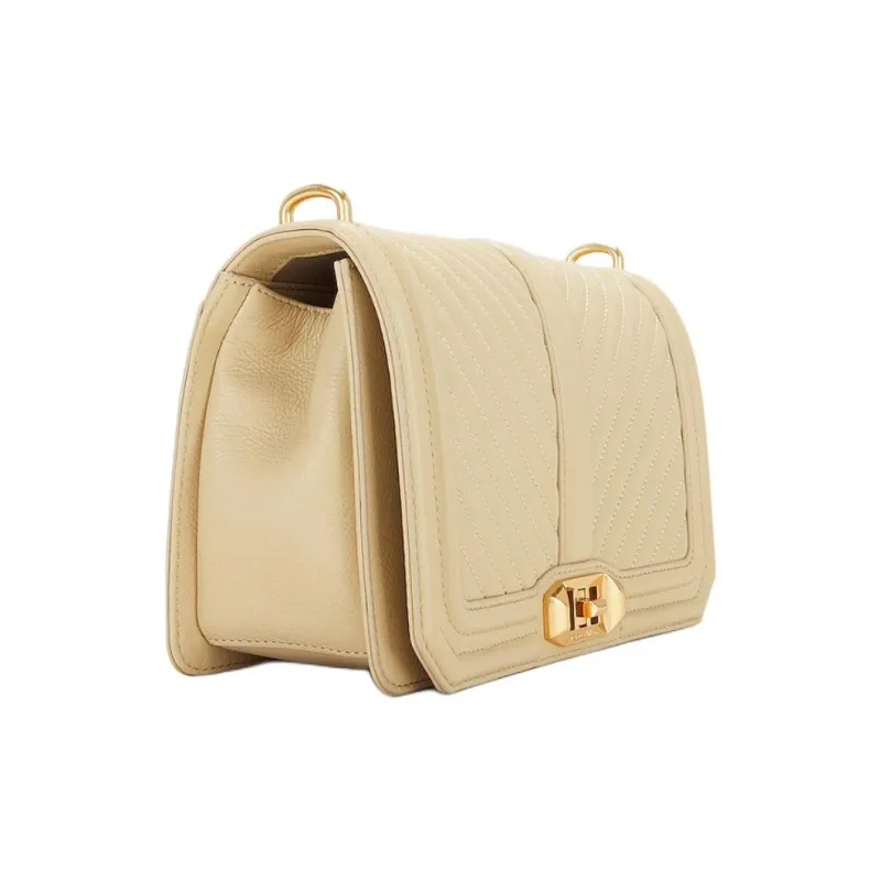 REBECCA MINKOFF Leather Crossbody Bag Women's Latte Coffee-1