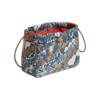 HERMES Fourbi Silk Clutch Regular Women's Navy & Bubble Green & Light Tawny