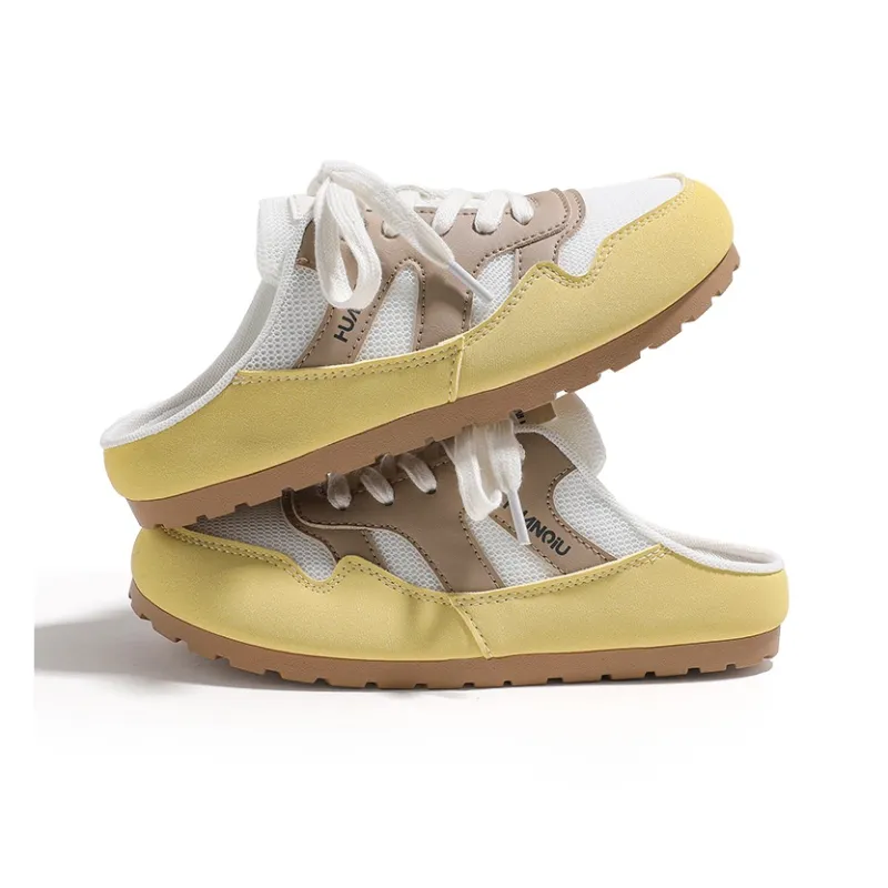 HUANQIU Abrasion Resistant Slip Resistant Closed Toe Slippers Women's Yellow-3