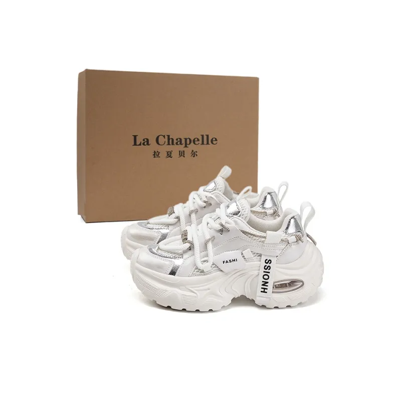 La Chapelle Abrasion Resistant Low Top Chunky Sneakers Women's Ecru-0