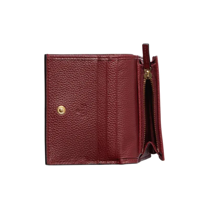 GUCCI GG Marmont Leather Wallet Mini Women's Beige & Red-4