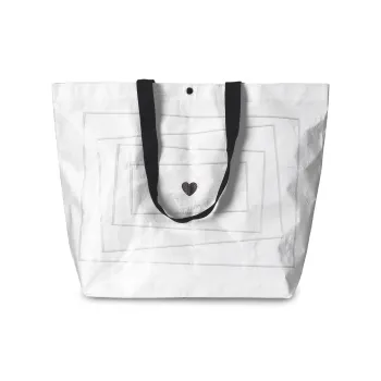 TURN UP Polypropylene Pp Woven Bag Tote Handbag Regular Unisex White