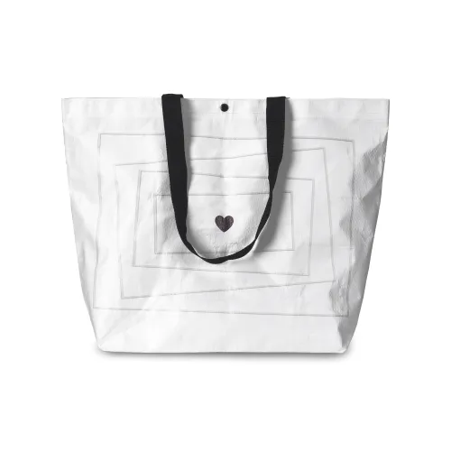 TURN UP Polypropylene Pp Woven Bag Tote Handbag Regular Unisex White