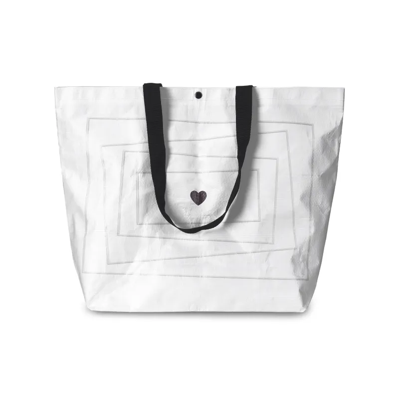 TURN UP Polypropylene Pp Woven Bag Tote Handbag Regular Unisex White-0