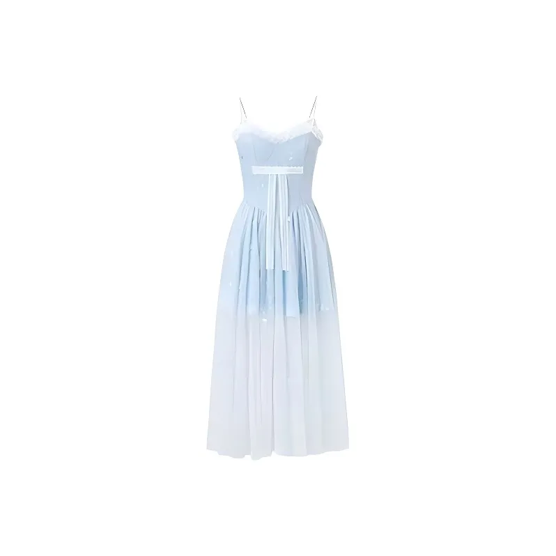 SISC Slip Dresses Women's Blue-0