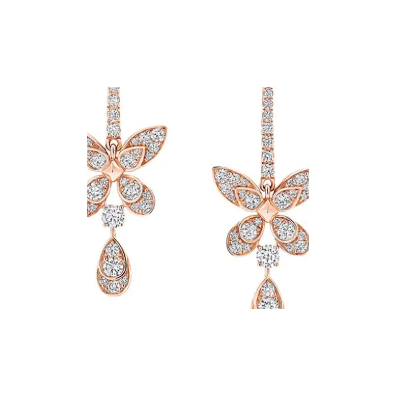 Graff 18K Gold Stud Earrings Women's Pink-1