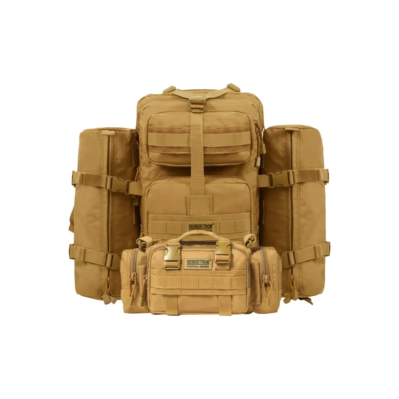 Seibertron Outdoor Bags Abrasion Resistant 50L Black/Brown Unisex-1