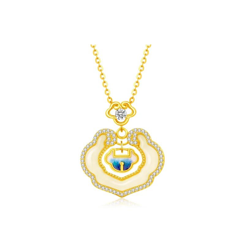 Lao Feng Xiang Chalcedony Necklaces Women's-0