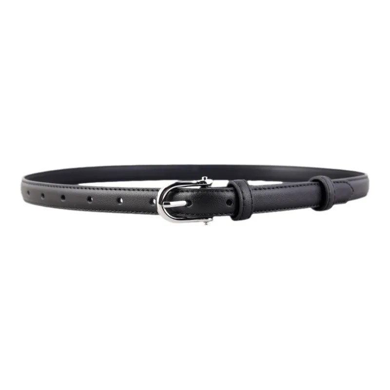 Jeccieziio Cow Leather Belts Women's Silver 2cm-9