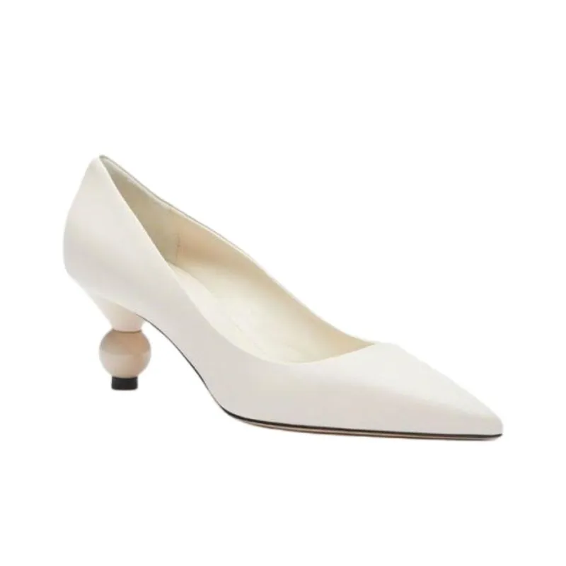 MaxMara Weekend Series Irregular Heel High Heels Women's White-2