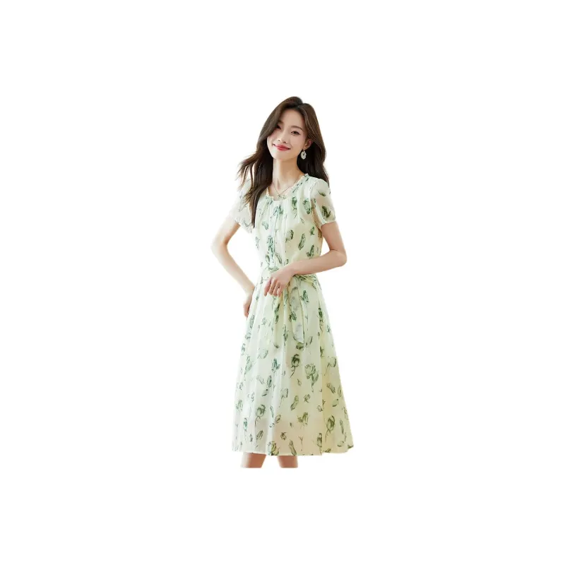 Mu Xiao Xin Short Sleeved Dress Women's-0