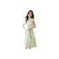 Beige with Green Print