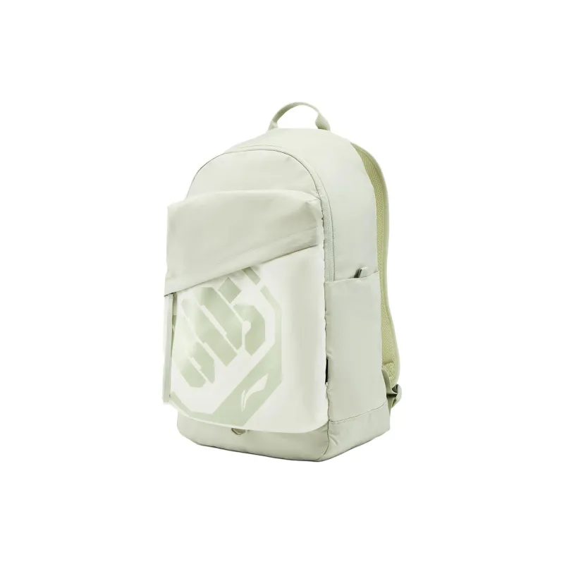 LiNing Polyester Students Backpack Regular Unisex White & Green & Ivory-1