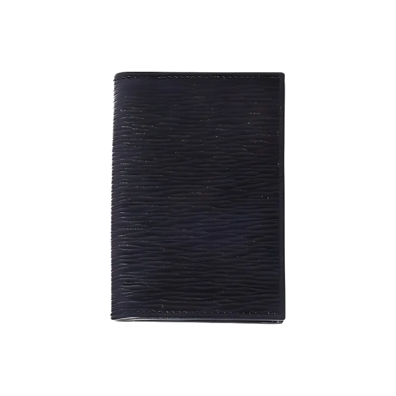 FERRAGAMO Cow Leather Business Card Holder Wallet Men's Black-2