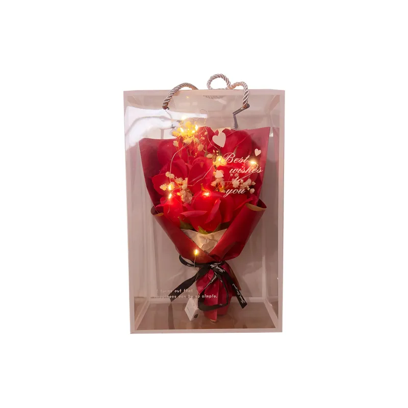 Future Maple Creative Dried Baby's Breath Preserved Flower Rose Birthday Bouquet, 9 Roses-10