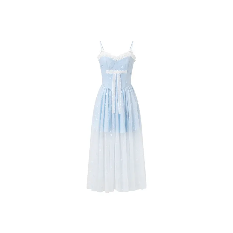 ACAINES Slip Dresses Women's Blue-0