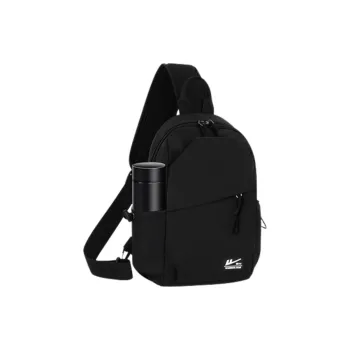 Warrior Nylon Fabric One Shoulder Sling Bag Unisex Urban Techwear Black