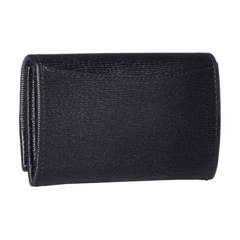 BVLGARI Leather Coin Purse Men's Black-1