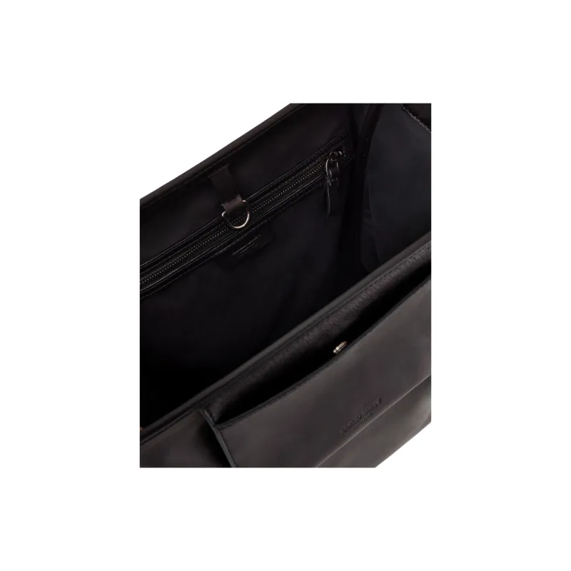 EMPORIO ARMANI Lambskin Shoulder Bag Medium Size Men's Black-3