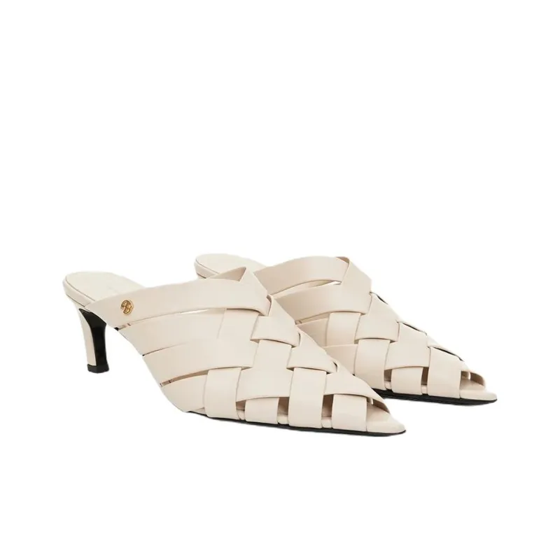 Anine Bing Closed Toe Slippers 6.1cm Women's Ivory White-2