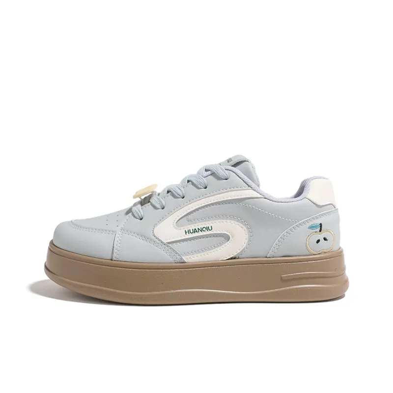 HUANQIU Cushioning, Abrasion Resistant, Height Increasing Low Top Skateboard Shoes Women's Blue-0