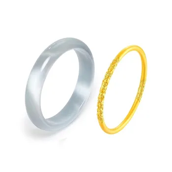 The Years Are Quiet Glass Cat Eye Bangles Unisex