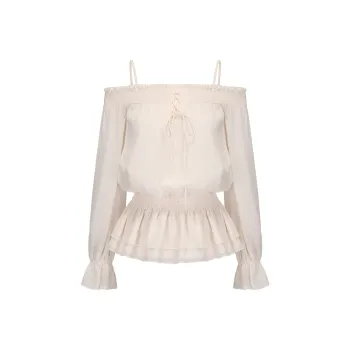 CHIWAWAMEME Crop Tops Women's Oxygen Beige Apricot