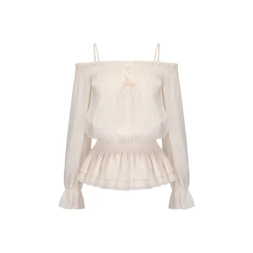 CHIWAWAMEME Crop Tops Women's Oxygen Beige Apricot
