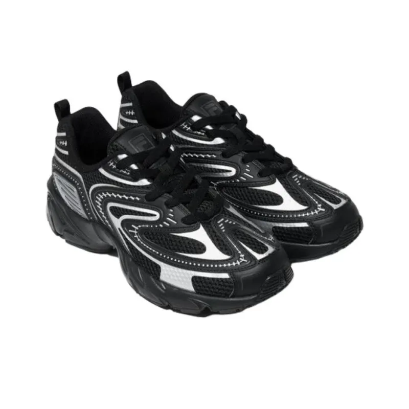 FILA Anti Slip Wear Resistant Low Top Chunky Sneakers Unisex Black-2