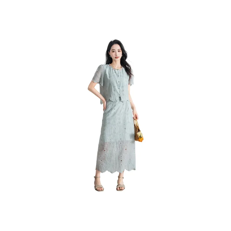 Shavani Two Piece Skirt Sets Women's-4