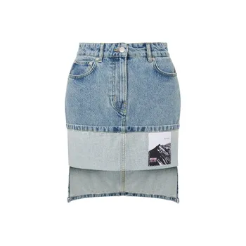 MOSCHINO Logo appliqué Denim Skirt
