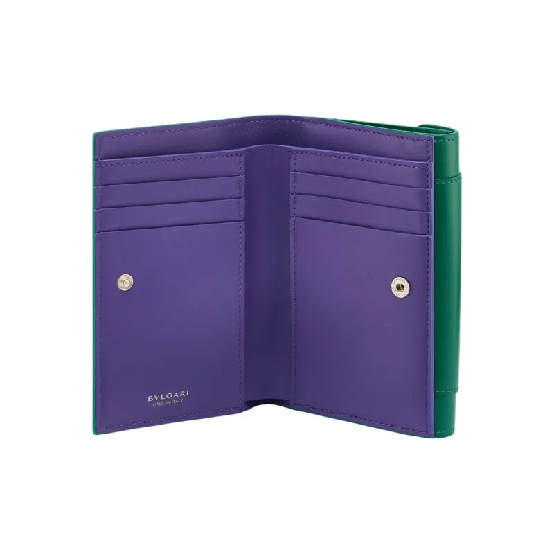 BVLGARI Serpenti Forever Calfskin Wallet Tubas Women's Green-2