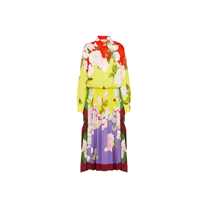 Valentino Long Sleeved Dresses Women's Yellow-0