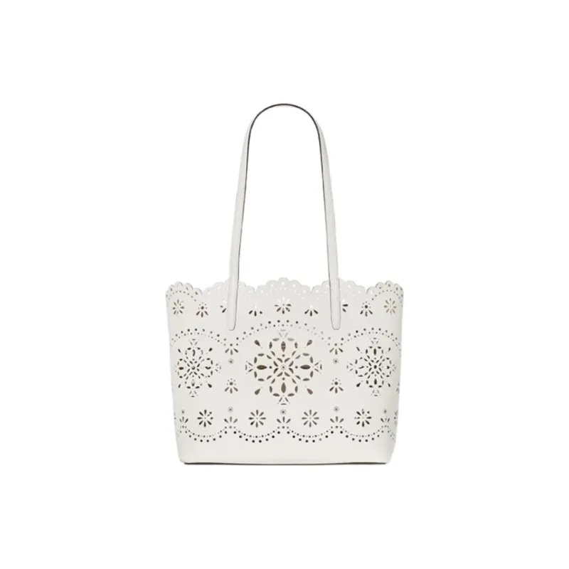 Kate Spade Cow Leather Tote Bag, Shopping Bag, Handbag, Shoulder Bag Tubas Women's White-0