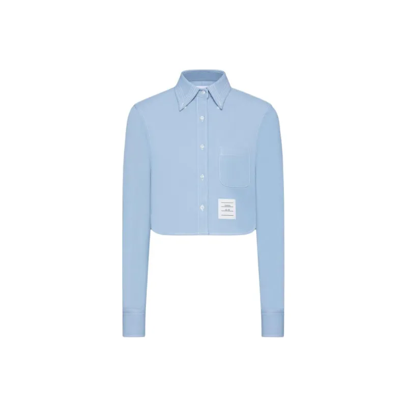 THOM BROWNE Cropped Denim Shirt-0