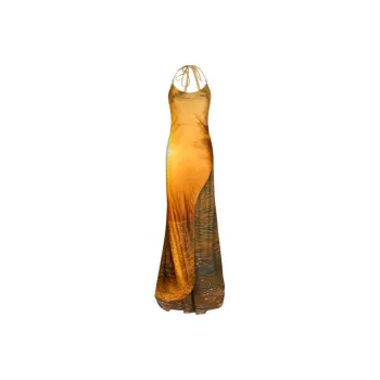 Roberto Cavalli Slip Dress Women's Orange