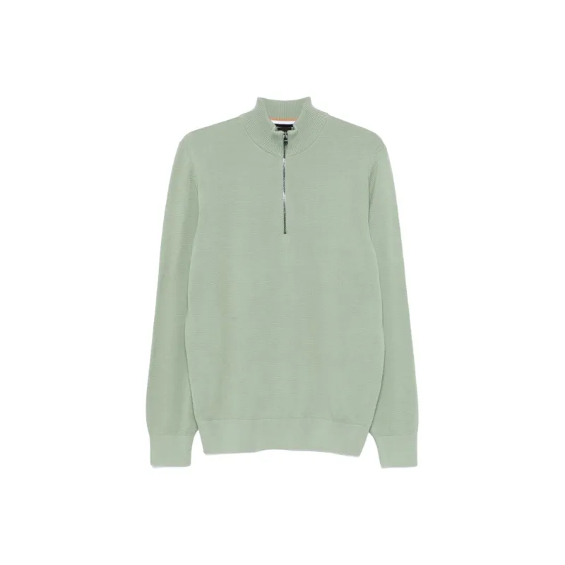 HUGO BOSS Zipped Cotton Sweater-0