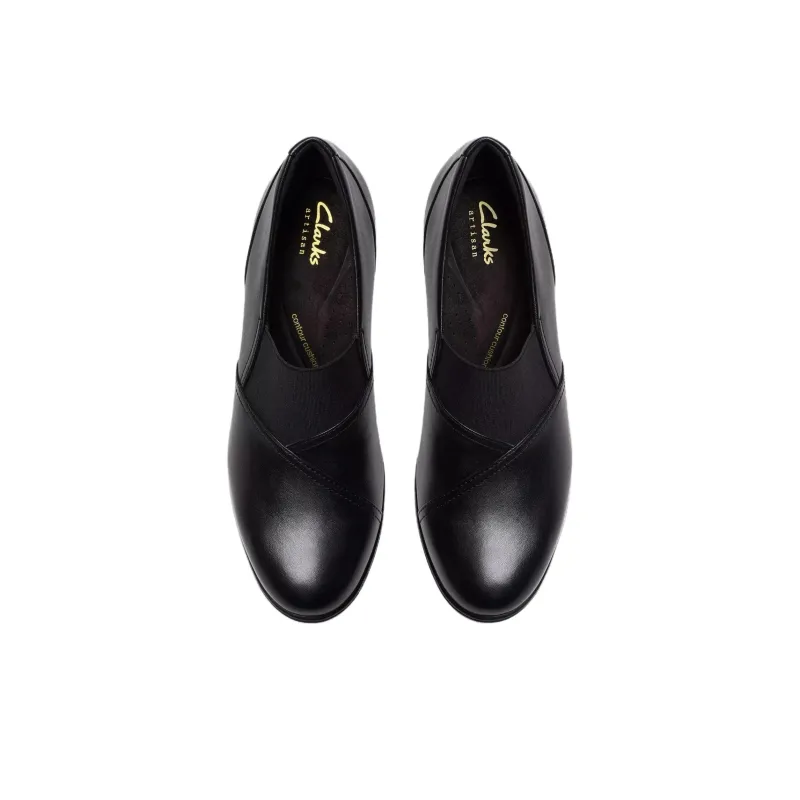 Clarks Shaya Tess Chunky Heel High Heels 5.5cm Women's Black-3