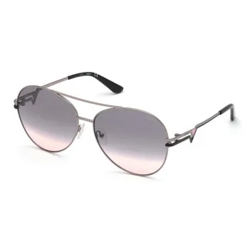 GUESS Brass Irregular Shape Sunglasses Women's Gray