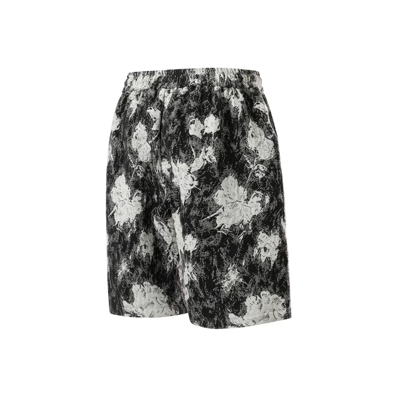 Vitocano Casual Shorts Unisex Black Floral-1