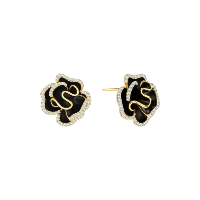 SHINE Collection Under The Moonlit Blossoms 925 Sterling Silver Earrings Women's-0