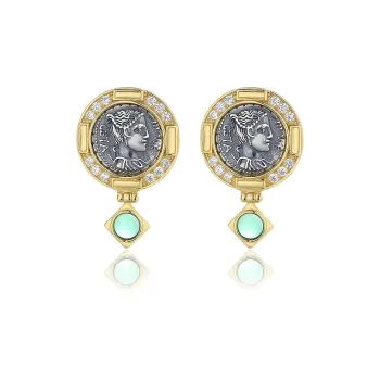 Quarqor S925 Silver Stud Earrings Women's
