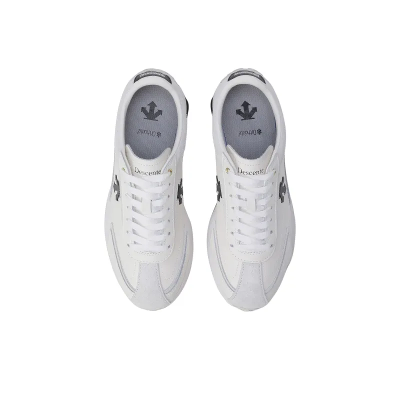 DESCENTE Cron Racer Anti Slip Wear Resistant Low Top Casual Shoes Unisex White Black-3