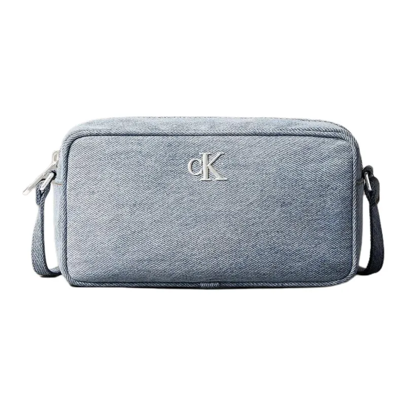 CALVIN KLEIN Denim Camera Bag, Shoulder Bag Unisex Denim Blue-0