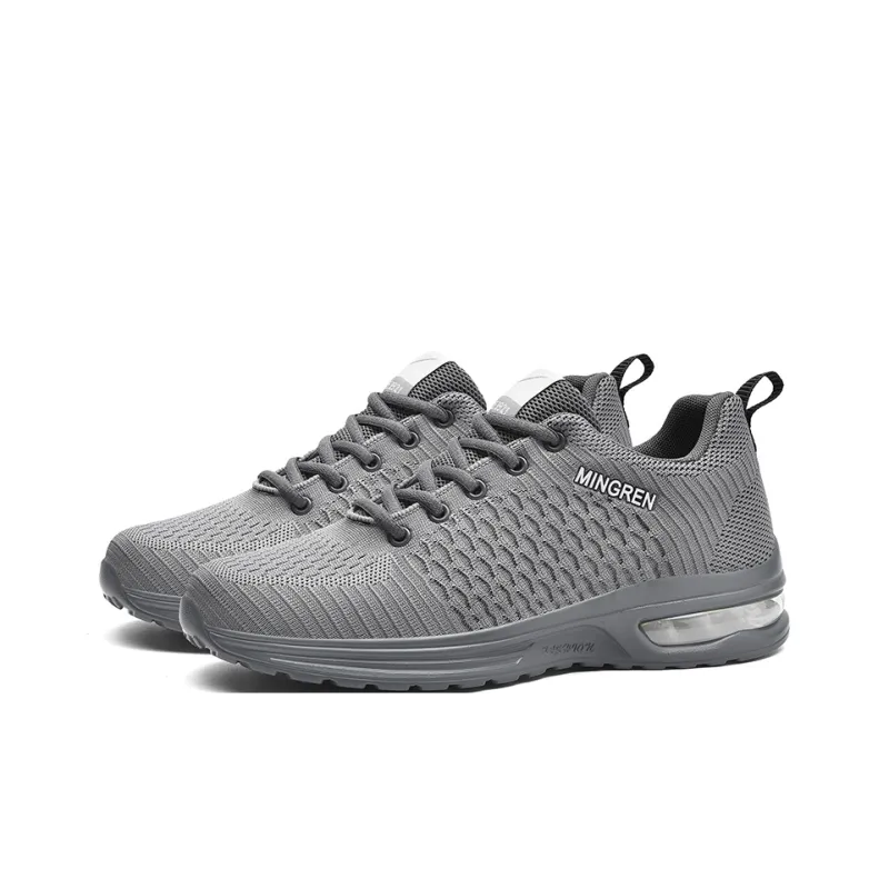 Binary Cushioning Rebound Lightweight Breathable Slip Resistant Low Top Casual Shoes Men's Gray-2