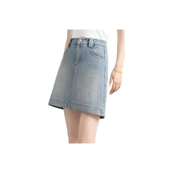 Cypress House Denim Short Skirts Women's Light Gray Blue