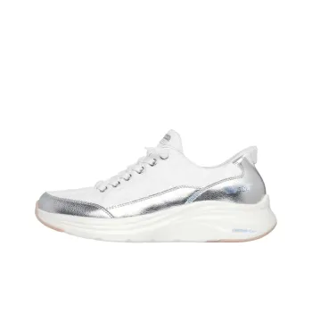 Skechers Contour Form Low Top Casual Shoes Women's White Silver