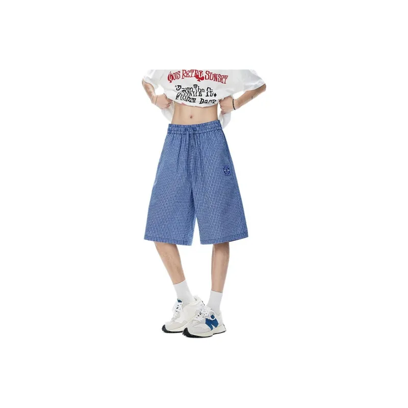 PVPVPV Casual Shorts Unisex Colorful Blue-1
