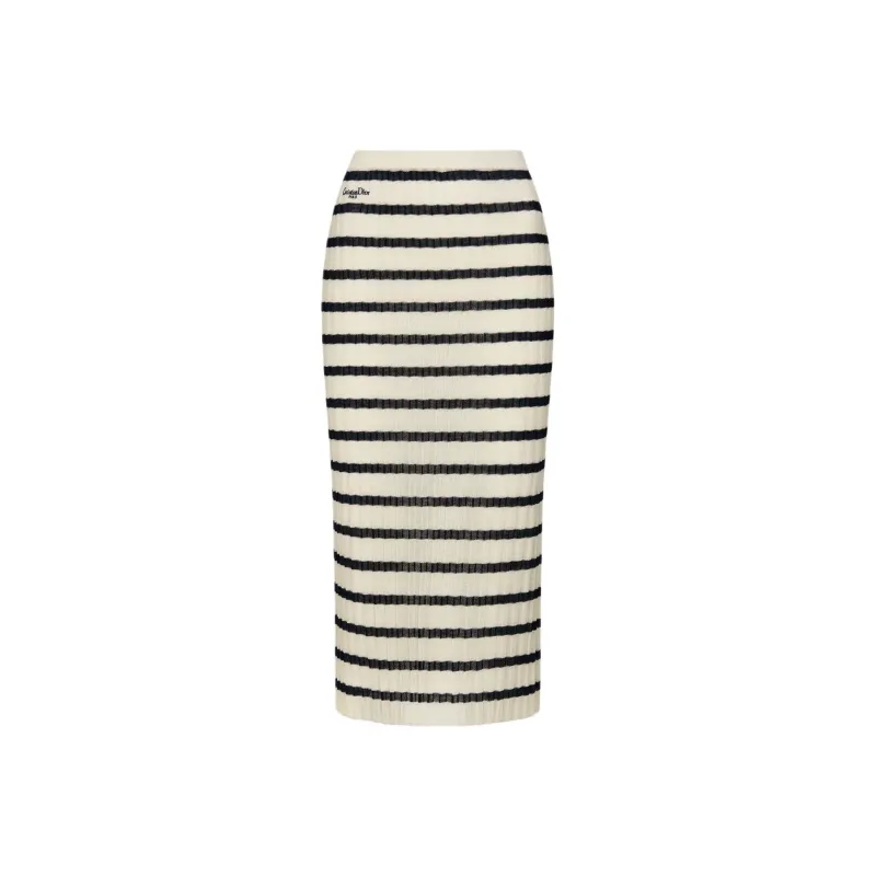DIOR Knit Long Skirt Women's Ecru-0
